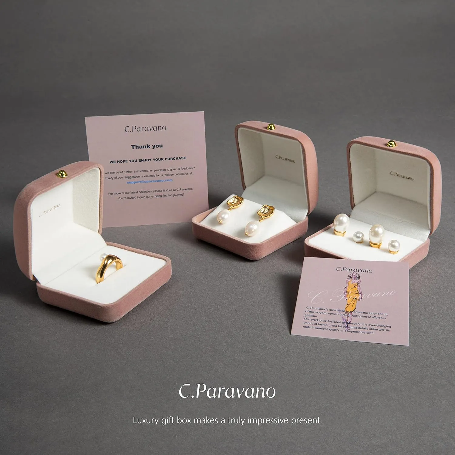 C.Paravano 18K Gold Earrings Studs Stud Earrings for Women Hypoallergenic Earring for Women Flatback Stud Earrings Stud Earrings Gold
