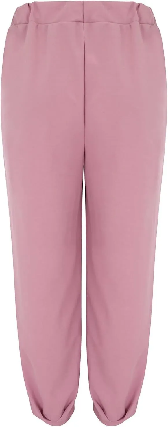 CRNTCEM Womens Casual Sports Harem Pants Drawstring Pleasted Athletic Jogging Pants Lightweight Outdoor Hiking Work Trousers
