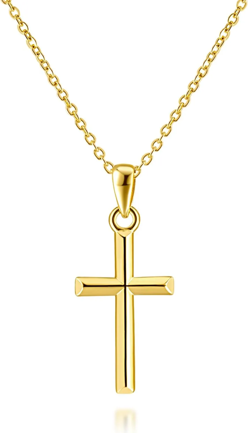 Cross Necklace 14K Gold Cross Necklaces for Women Blend Beauty With Sentiment Dainty Gold Crosses Chain Pendant Necklace for Women 20/25mm