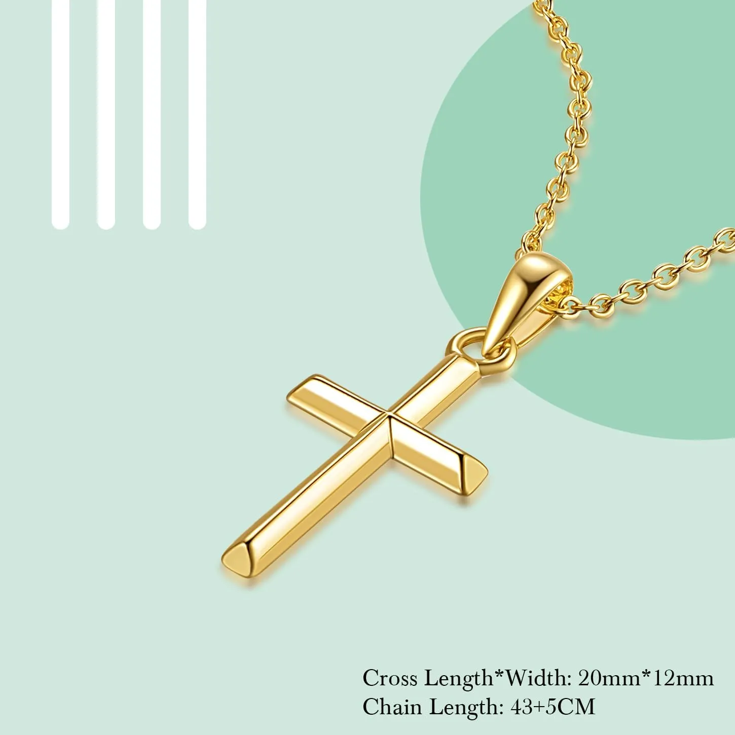 Cross Necklace 14K Gold Cross Necklaces for Women Blend Beauty With Sentiment Dainty Gold Crosses Chain Pendant Necklace for Women 20/25mm