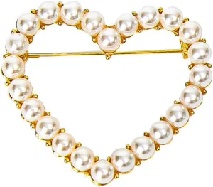 Crystal Love Heart Brooch Pin Valentine's Day Gift Pin Women Girls Hollow Heart Lapel Pin Badge for Mother's Day Gift