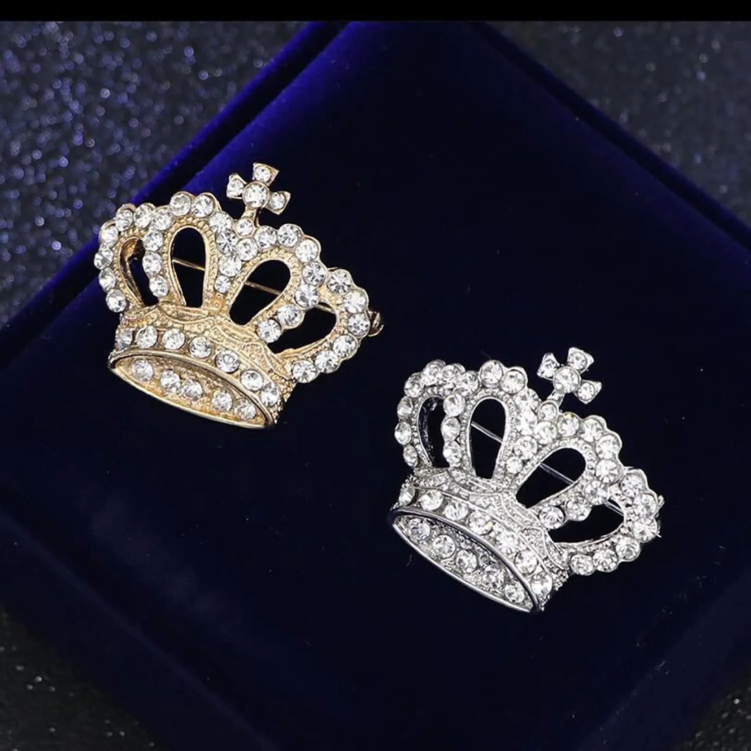 Crystal Rhinestone Princess Queen Brooch Pin Tiara Crown Brooches for Women Tiara for Wedding Party/Banquet/Birthday