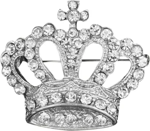 Crystal Rhinestone Princess Queen Brooch Pin Tiara Crown Brooches for Women Tiara for Wedding Party/Banquet/Birthday
