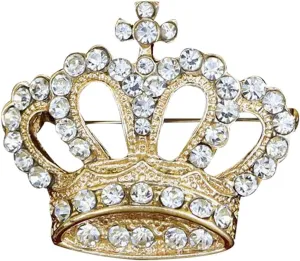 Crystal Rhinestone Princess Queen Brooch Pin Tiara Crown Brooches for Women Tiara for Wedding Party/Banquet/Birthday