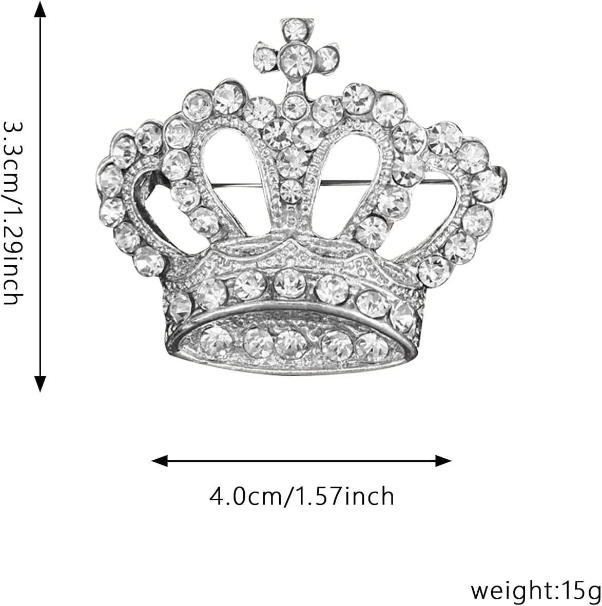 Crystal Rhinestone Princess Queen Brooch Pin Tiara Crown Brooches for Women Tiara for Wedding Party/Banquet/Birthday
