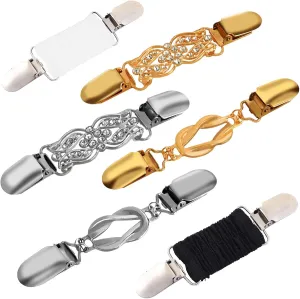 CUBACO 6PCS Cinch Clip Brooches and Pins for Women,Vintage Sweater Clips Dress Clips Shirt Cinch Clip Tighten Clothing Pins