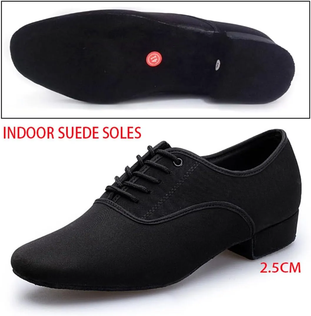 Dance Shoes for Men, Closed Toe Ballroom Modern Tango Waltz Latin Dancing Performance Shoes with Suede Sole