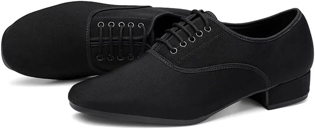 Dance Shoes for Men, Closed Toe Ballroom Modern Tango Waltz Latin Dancing Performance Shoes with Suede Sole