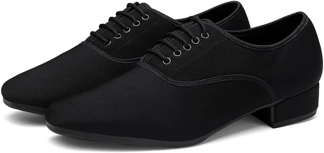 Dance Shoes for Men, Closed Toe Ballroom Modern Tango Waltz Latin Dancing Performance Shoes with Suede Sole
