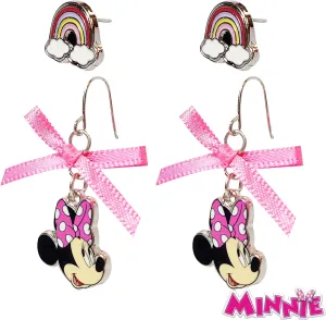 Disney Hypoallergenic Stud Earrings & Fishhook Drop Earring Sets with Charms One Size Fits All Girls Earrings, Disney Accessories for Girls Ages 4 