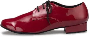 DKZSYIM Men's Leather Latin Dance Shoes Ballroom Tango Waltz Modern Social Practice Lace-up Dance Shoes 1" Heel,Model L040