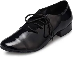 DKZSYIM Men's Leather Latin Dance Shoes Ballroom Tango Waltz Modern Social Practice Lace-up Dance Shoes 1" Heel,Model L040