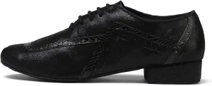 DKZSYIM Men's Leather Latin Dance Shoes Ballroom Tango Waltz Modern Social Practice Lace-up Dance Shoes 1" Heel,Model L040