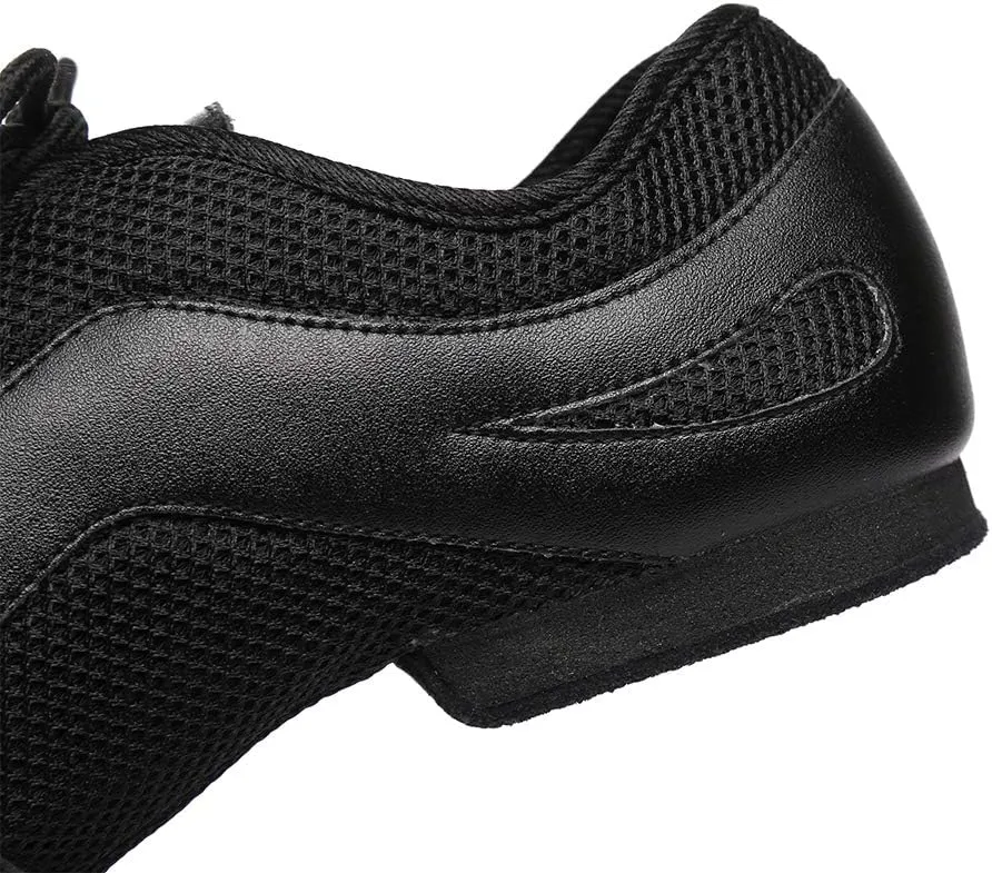 DKZSYIM Men's Leather Professional Latin Dance Shoes Ballroom Jazz Tango Waltz Performance Suede Sole Shoes with Net Surface Model YCL400