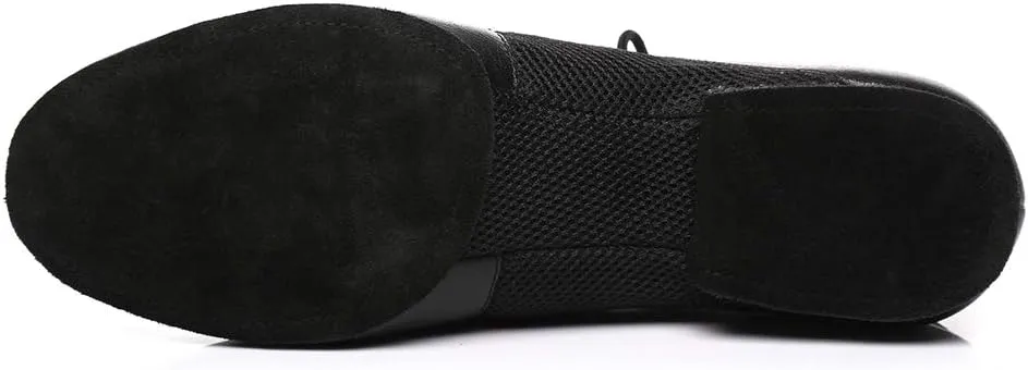 DKZSYIM Men's Leather Professional Latin Dance Shoes Ballroom Jazz Tango Waltz Performance Suede Sole Shoes with Net Surface Model YCL400