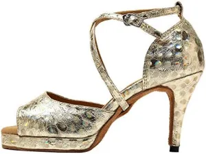 DKZSYIM Women's Latin Dance Shoes Ballroom Practice Performance Dance Shoes Model YCL391