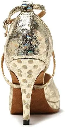 DKZSYIM Women's Latin Dance Shoes Ballroom Practice Performance Dance Shoes Model YCL391