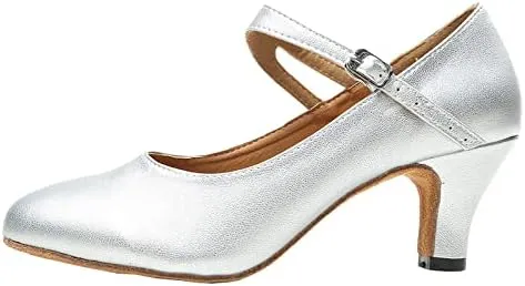 DKZSYIM Women's Leather Latin Dance Shoes Ballroom Salsa Tango Performance Dancing Shoes,Model QJW1019