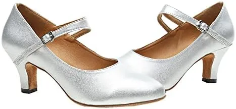 DKZSYIM Women's Leather Latin Dance Shoes Ballroom Salsa Tango Performance Dancing Shoes,Model QJW1019