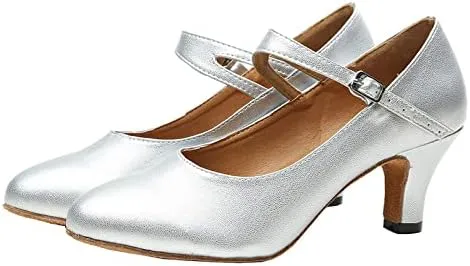 DKZSYIM Women's Leather Latin Dance Shoes Ballroom Salsa Tango Performance Dancing Shoes,Model QJW1019