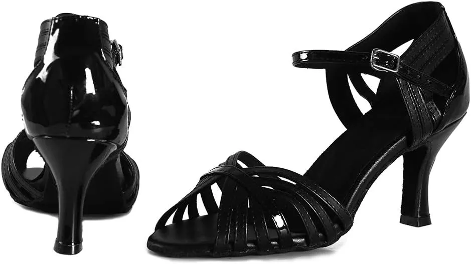 DKZSYIM Women's Professional Latin Dance Shoes Ballroom Wedding Performance Shoes,Model L018