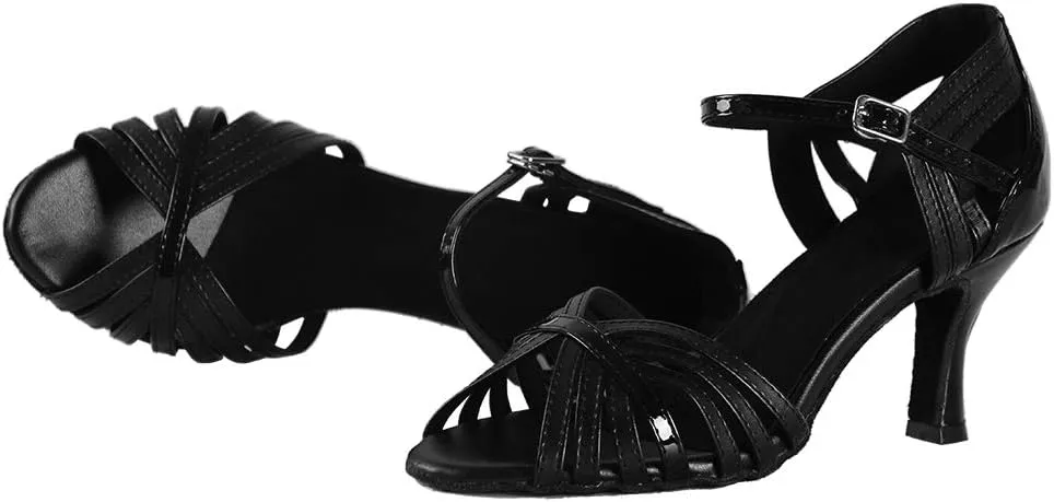 DKZSYIM Women's Professional Latin Dance Shoes Ballroom Wedding Performance Shoes,Model L018