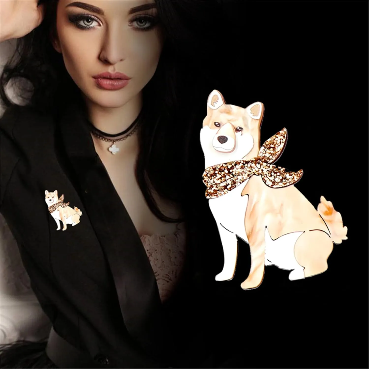 Dog Brooches Pin for Women Girls Lovely Lightweight Acrylic Cartoon Animal Puppy Corgi Labrador Brooches Badges Jewelry for Backpacks Clothes Jackets Hats