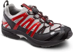 Dr. Comfort Performance Mens Athletic Shoes w/Gel Inserts-Therapeutic Walking Shoes for Mens-Dibetic Running Shoes, Metallic/Red 15 Wide (E/2E)