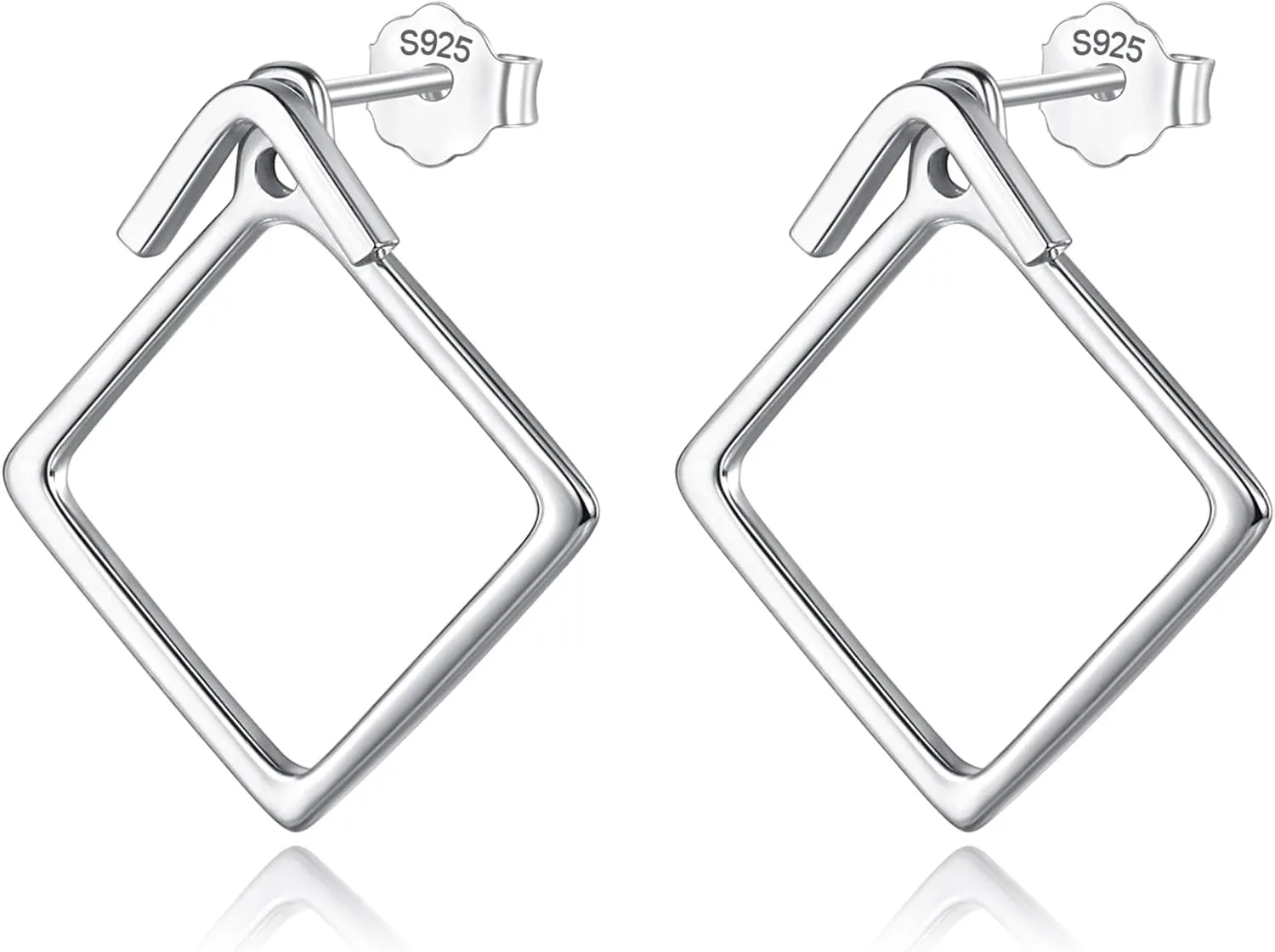 Ear Jacket Earrings 925 Sterling Silver Studs Front Back Earrings for Women Minimalist Geometric V Stud Earrings With Back Design