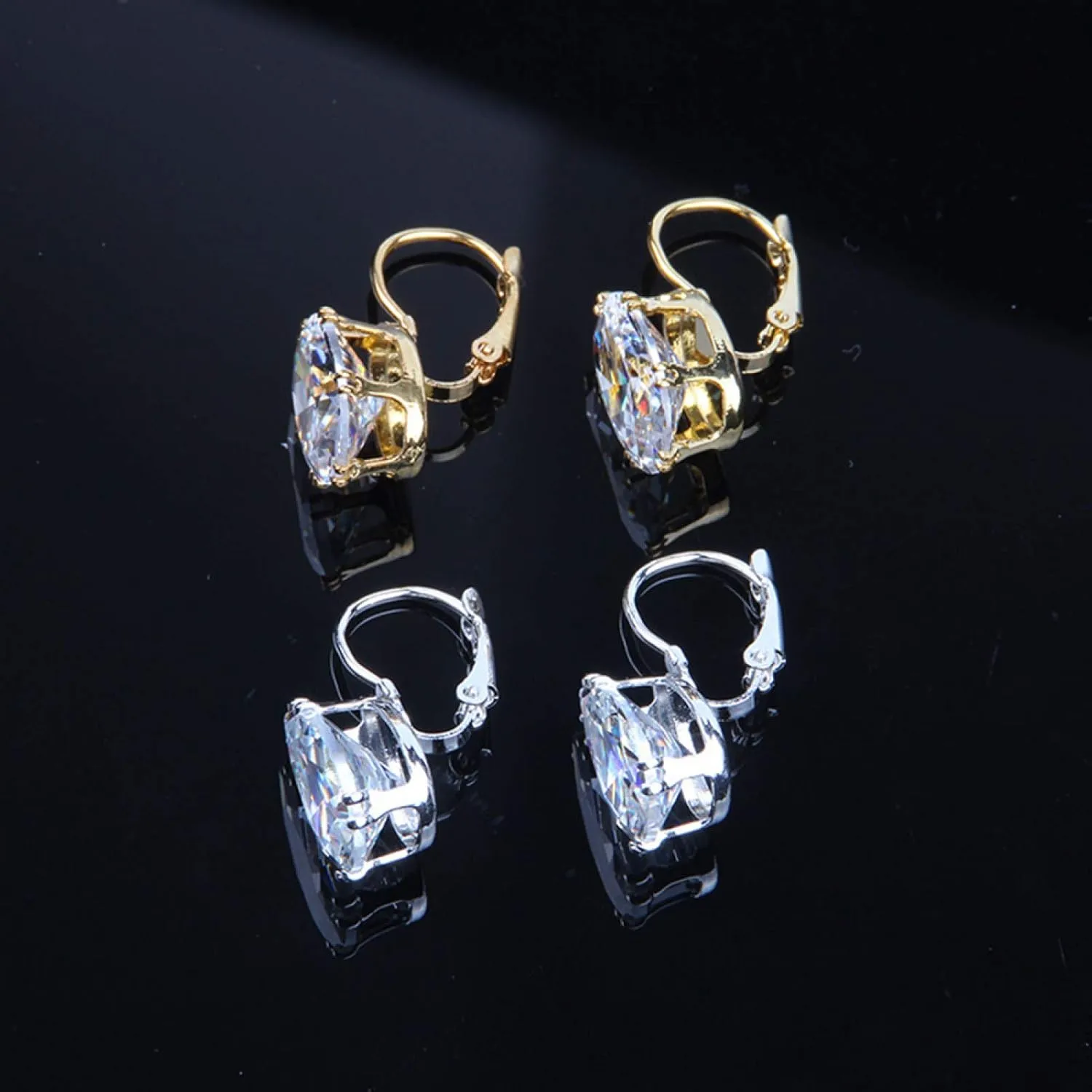 Earring Hoop Stud Drop & Dangle, Women Teardrop Cubic Zirconia Inlaid Dangle Leverback Earrings Jewelry Gift for Women Teen Girls Birthday Christmas Friends Gift