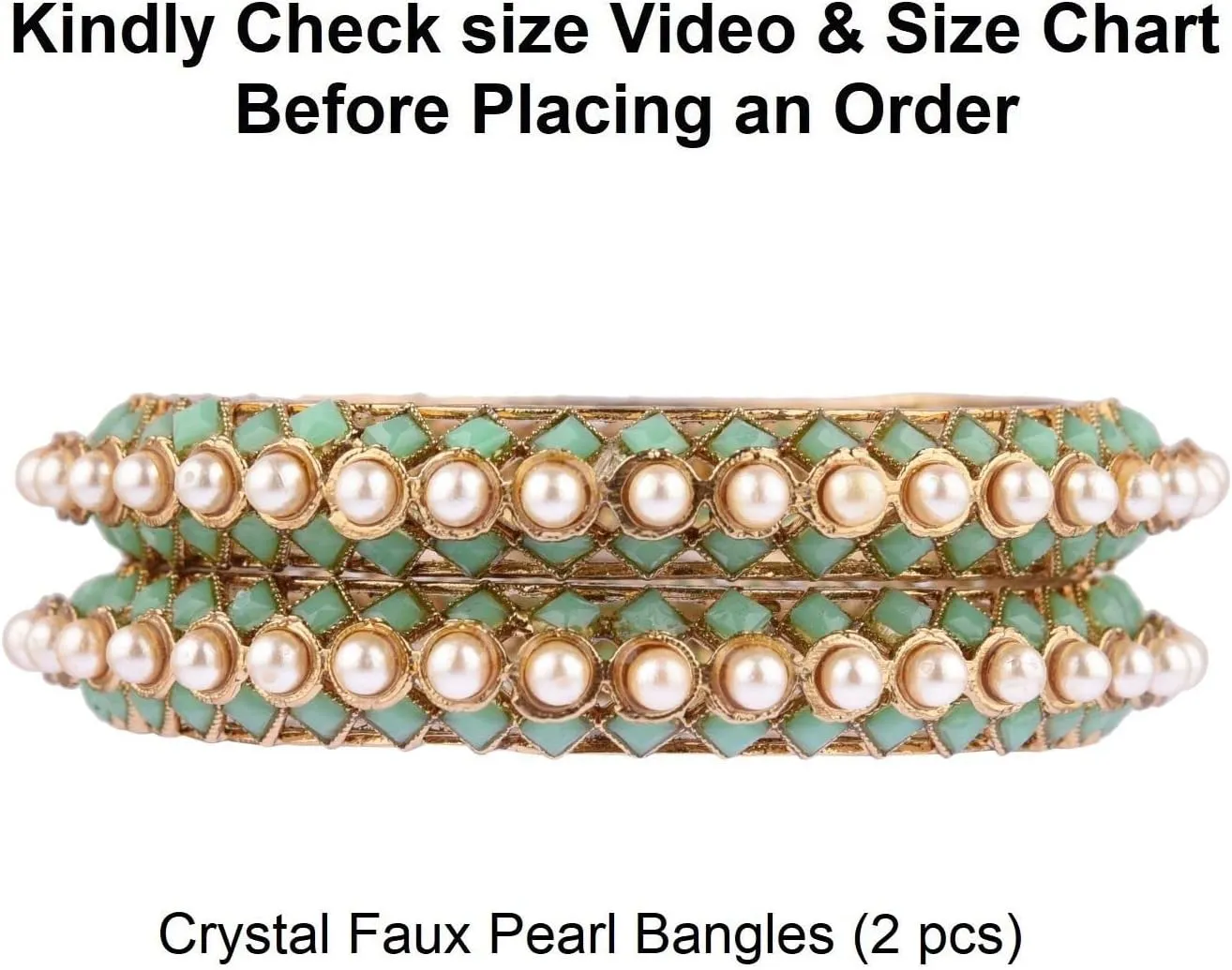 Efulgenz Bangles Set for Women Indian Jewelry Beaded Bangles Faux Pearl Antique Boho Kundan Bangle Crystal Bracelet Bridal Wedding Party Statement Jewelry for Women