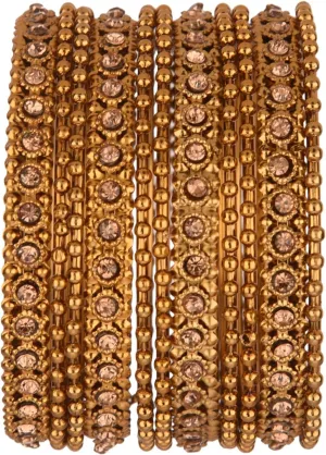 Efulgenz Boho Oxidized Bangles CZ Crystal Metal Indian Bracelet Bangle Set Jewellery for Women