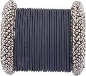 Efulgenz Boho Tribal Antique Crystal Floral Oxidized Indian Bangle Bracelet Jewelry for Women