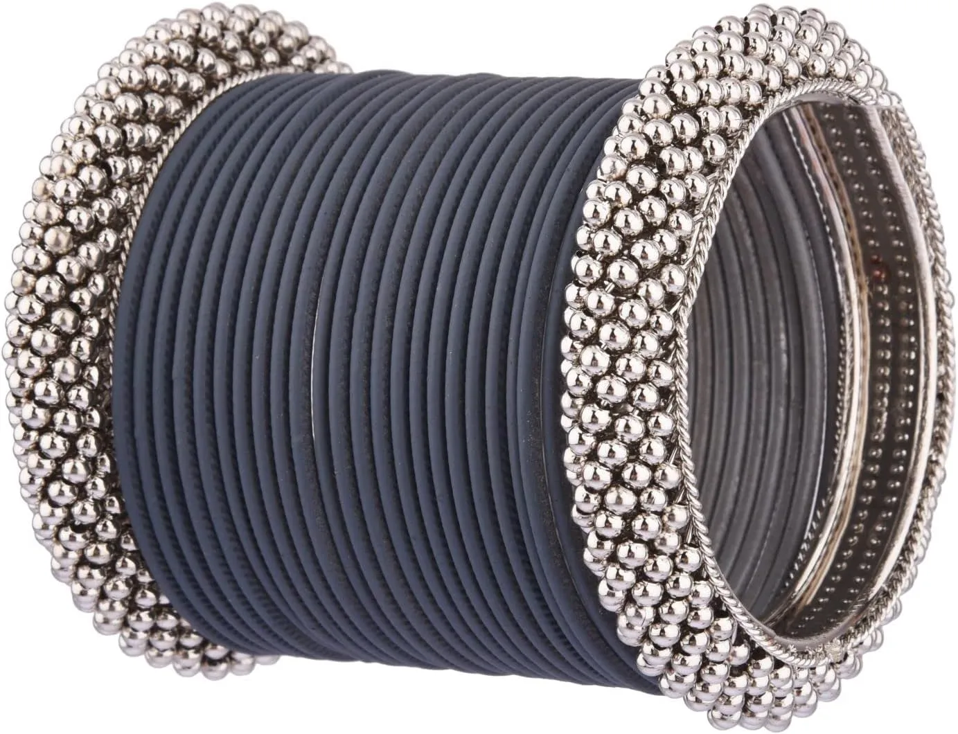 Efulgenz Boho Tribal Antique Crystal Floral Oxidized Indian Bangle Bracelet Jewelry for Women