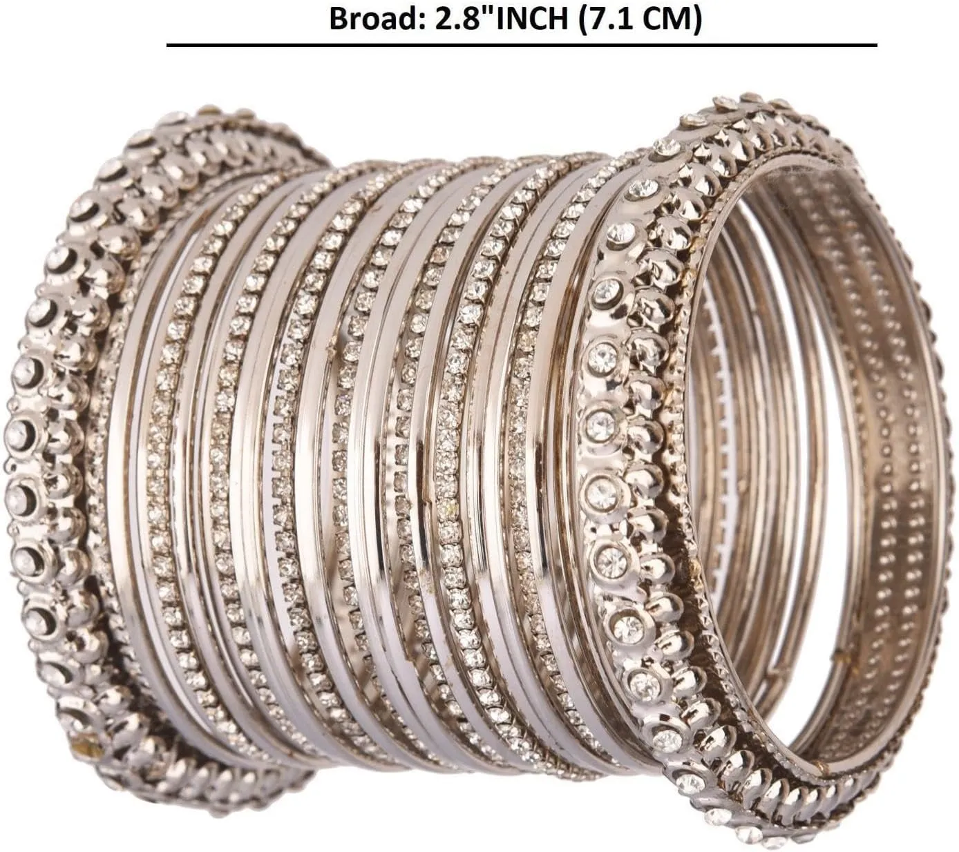 Efulgenz Boho Vintage Antique Gypsy Tribal Indian Oxidized Crystal Bracelets Bangle Set Jewelry