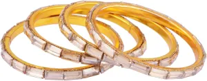 Efulgenz Crystal Bracelet Bridal Bracelet Set for Women Rhinestone Bangle Set Wedding Party Bracelet Indian Bangle Set Fashion Statement Bollywood Jewelry,(Set of 4 Pcs), 2.4
