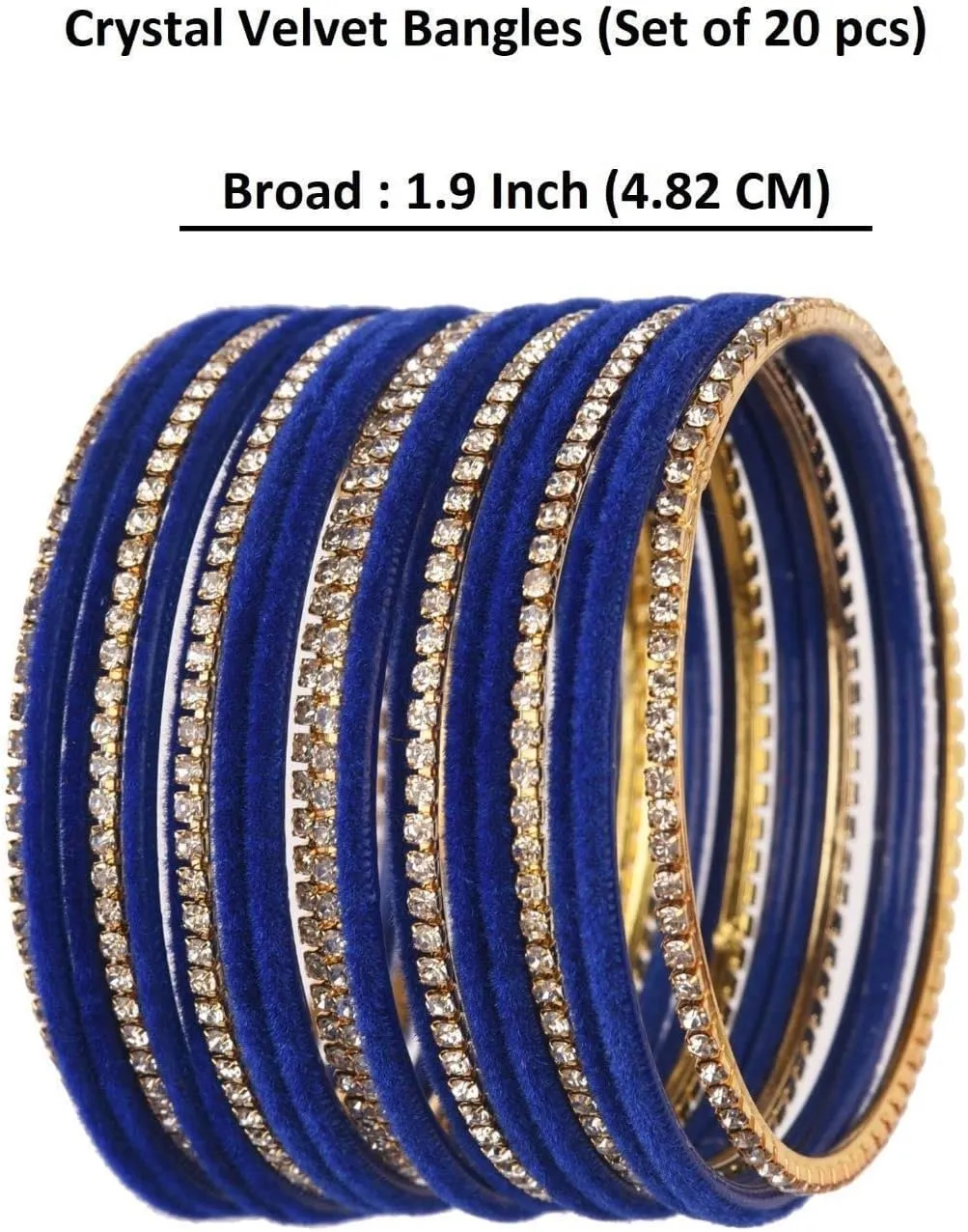 Efulgenz Indian Bangle Set - Bollywood Rhinestone CZ Crystal Velvet Bracelet Bangle Jewelry for Women