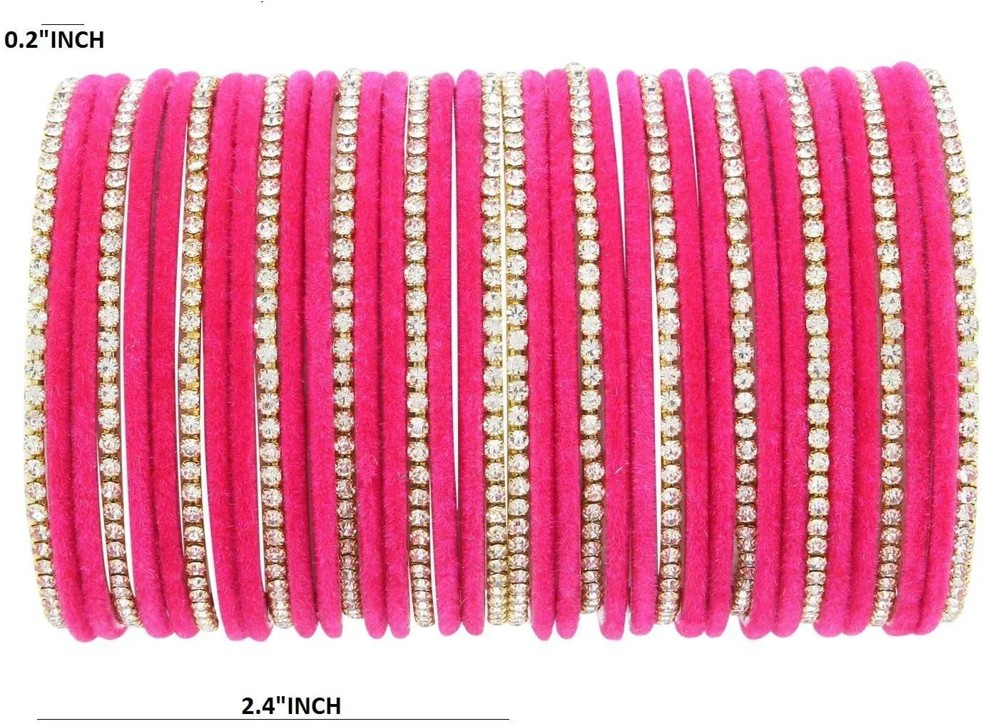 Efulgenz Indian Bangle Set Rhinestone CZ Crystal Wedding Bridal Velvet Bangle Bracelets Jewelry for Women.