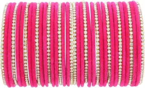 Efulgenz Indian Bangle Set Rhinestone CZ Crystal Wedding Bridal Velvet Bangle Bracelets Jewelry for Women.