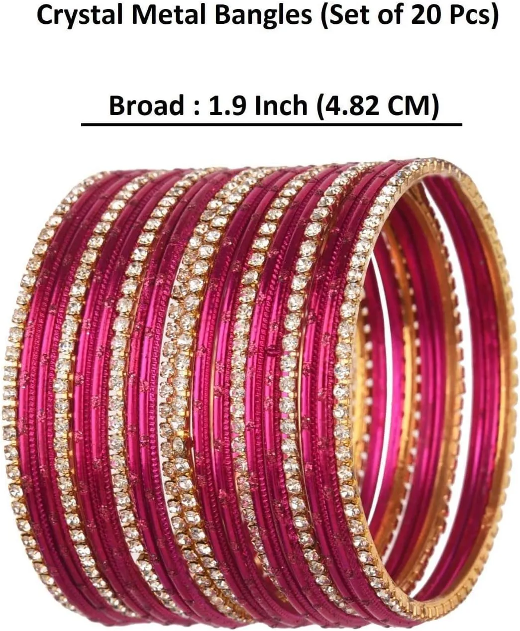 Efulgenz Indian Bangle Set Rhinestone CZ Glossy Metal Bracelet Bangle Jewelry for Women