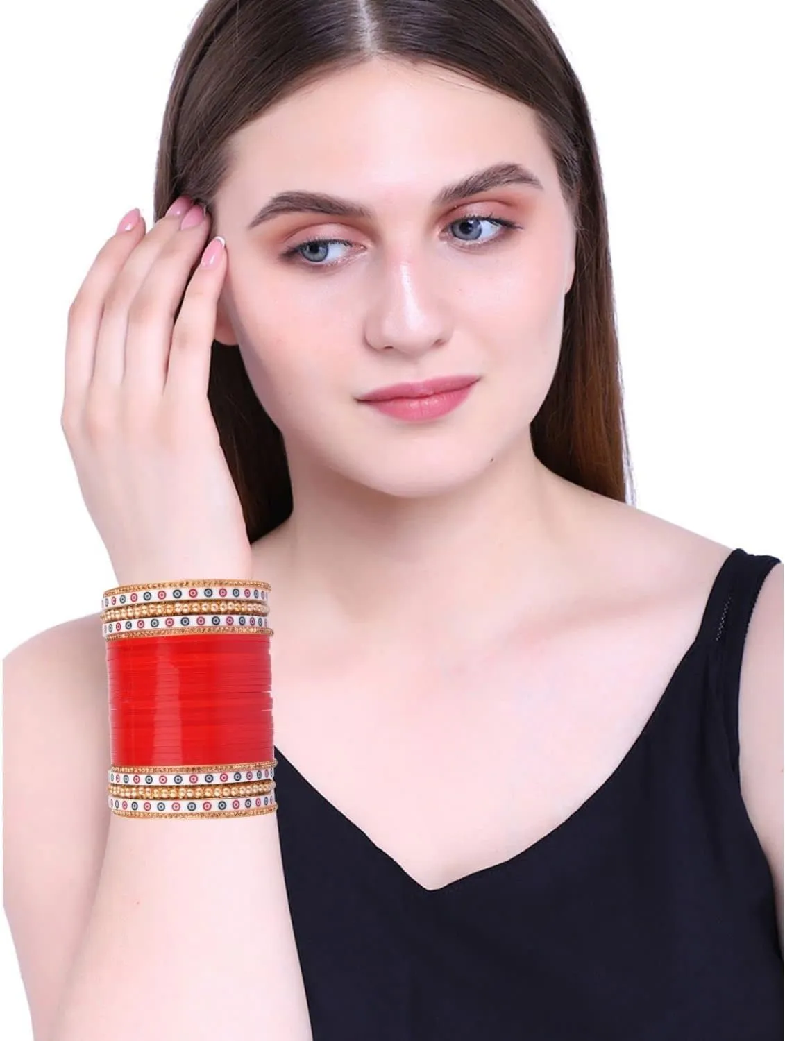 Efulgenz Indian Bridal Bangle Bollywood Rhinestone CZ Crystal Traditional Bangle Bracelet Jewelry Set