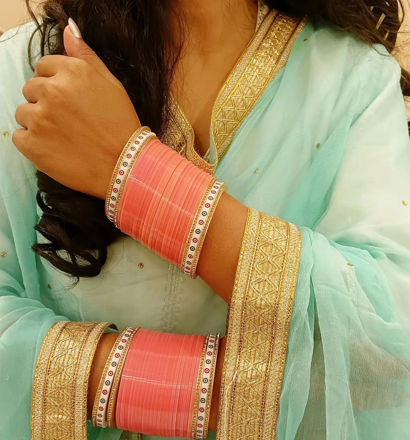 Efulgenz Indian Bridal Bangle Bollywood Rhinestone CZ Crystal Traditional Bangle Bracelet Jewelry Set