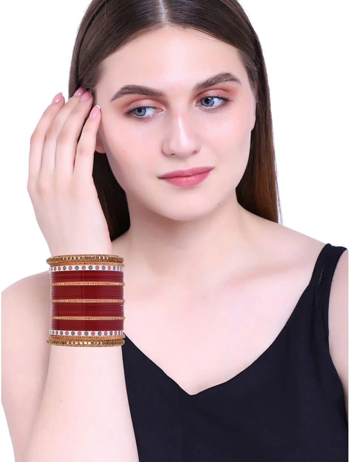 Efulgenz Indian Bridal Bangle Set Bollywood Rhinestone CZ Crystal Traditional Bangle Bracelet Jewelry