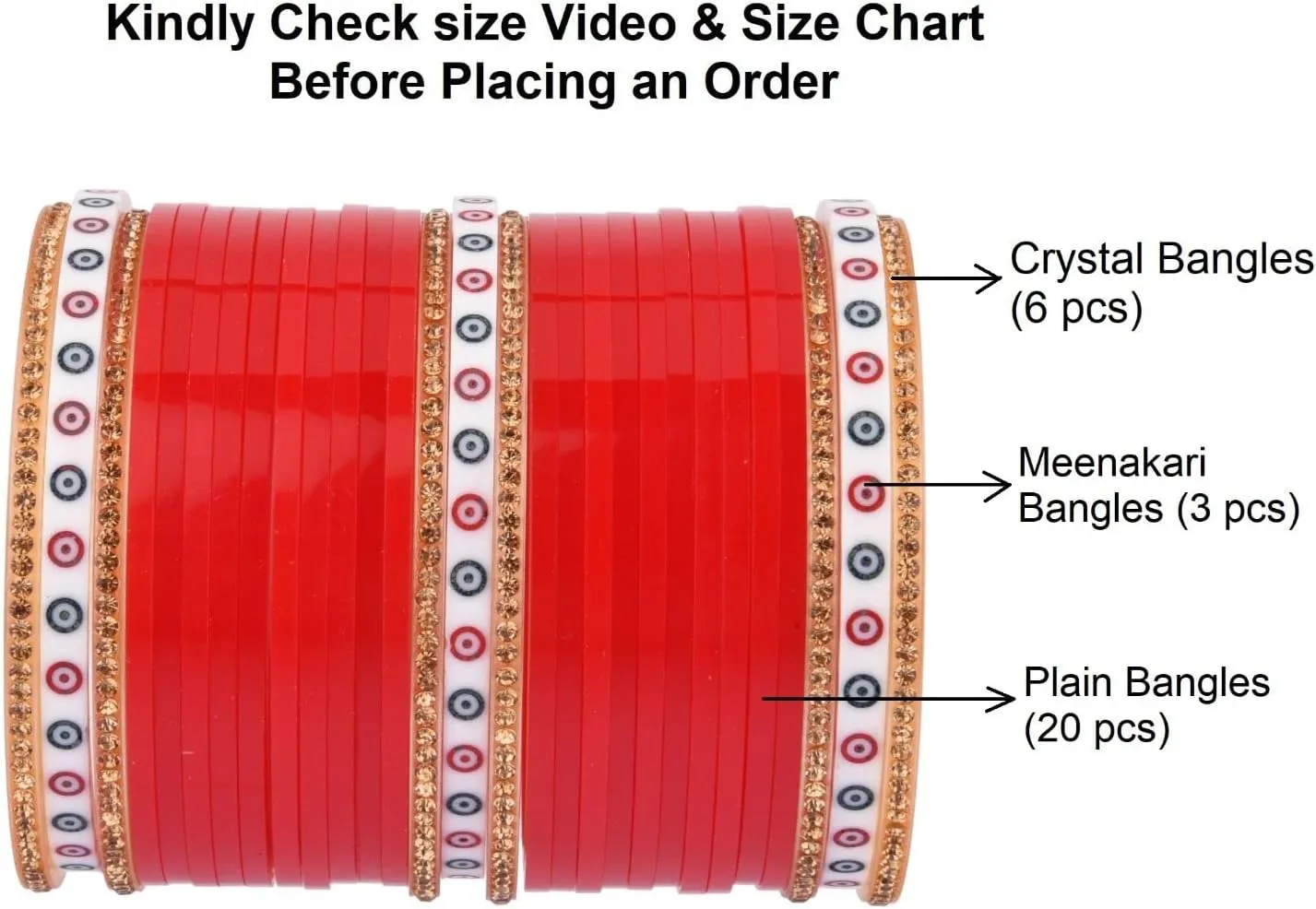 Efulgenz Indian Bridal Bangle Set for Wedding - Traditional Punjabi Chuda Chura for Women - CZ Crystal Dulhan Choora Bracelet Fashion Jewelry