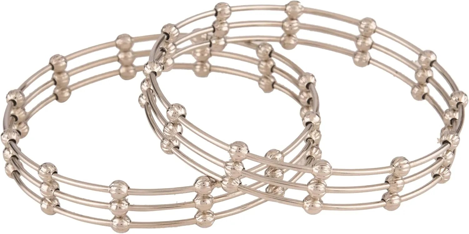 Efulgenz Indian Ethnic Bollywood Fashion Boho Tribal Antique Oxidized Pain Ball Bead Indian Bangle Bracelet Set Jewelry for Women