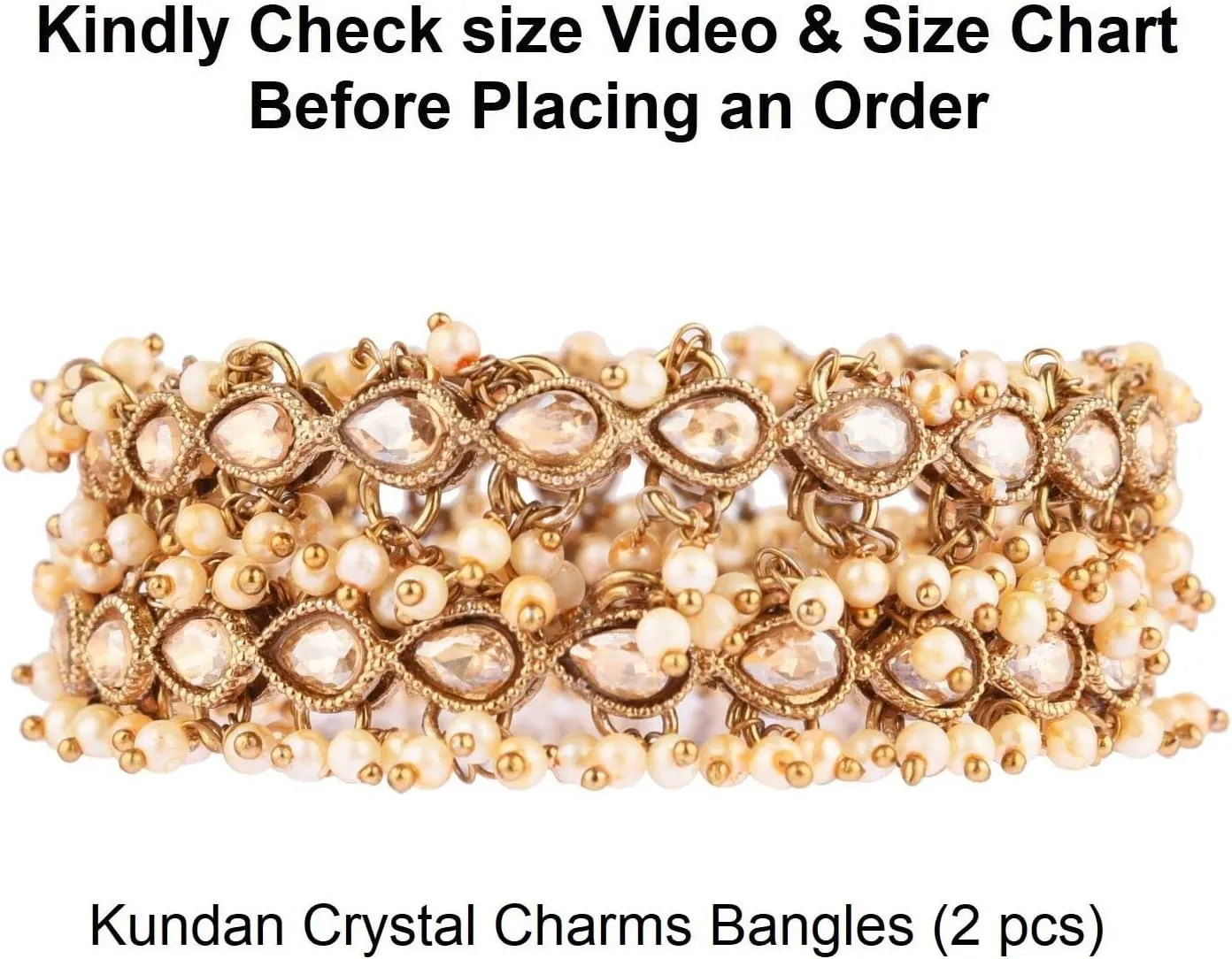 Efulgenz Indian Kundan Bangles Bridal Tear Drop Crystal Bangles with Faux Pearl Charms Beaded Bracelet Set Antique Finish Boho Bohemian Bridal Wedding Jewelry Indian Bangle Set for Women