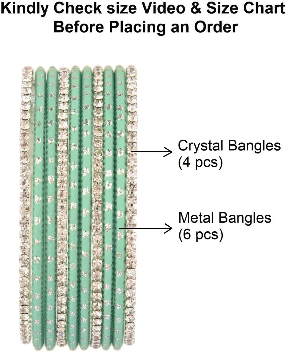 Efulgenz Indian Metal Bangle Set Dotted Metal Bangles Crystal CZ Rhinestone Bangles Bridal Bangle Set for Women Bracelet Wedding Fashion Jewelry for Women