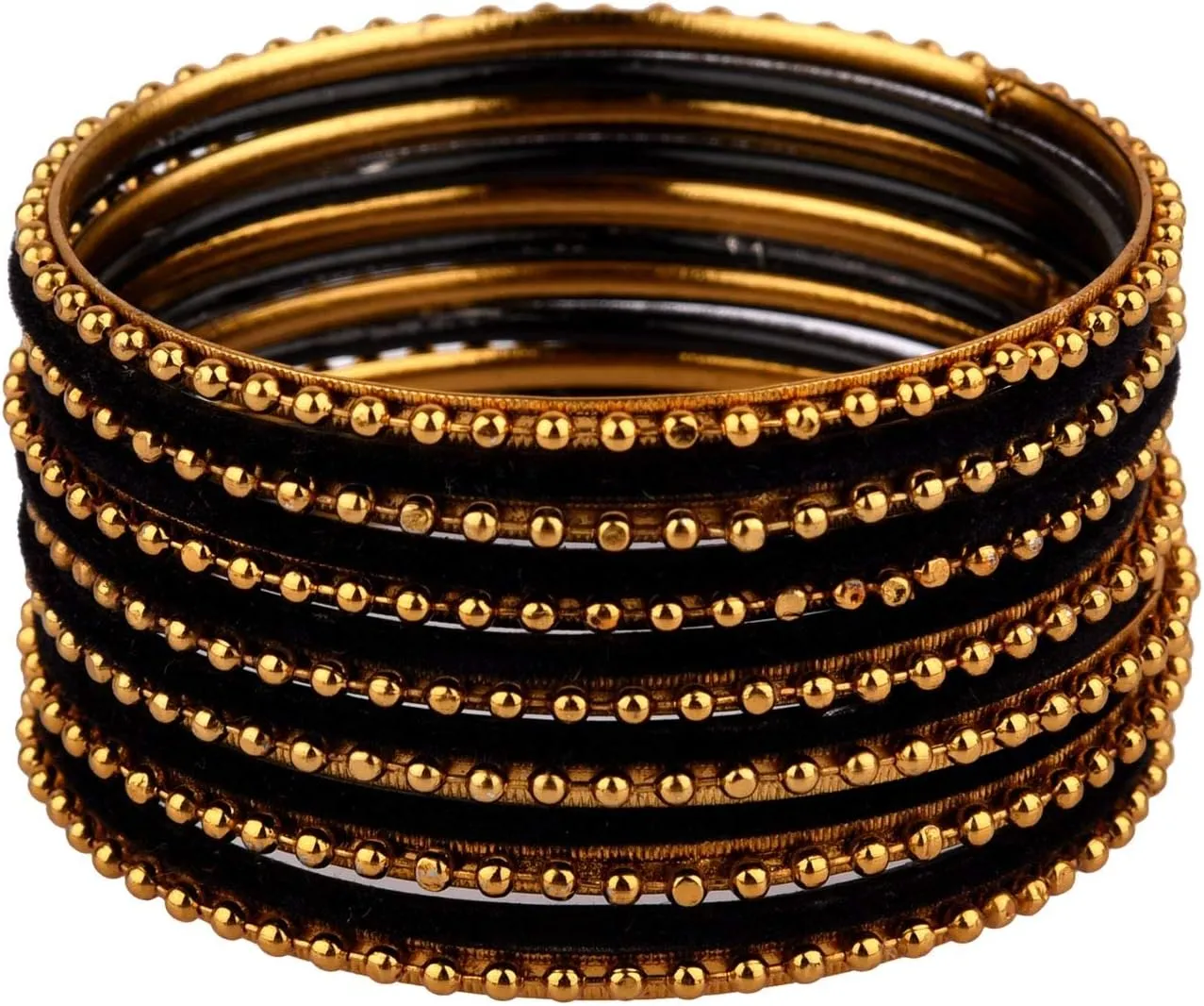 Efulgenz Indian Oxidized Jewelry for Navratri Boho Oxidized Indian Jewelry Velvet Bangles Set Bracelets Jewelry for Women, Pink