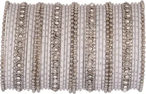 Efulgenz Indian Oxidized Jewelry for Navratri Indian Bangle Set Rhinestone Crystal Boho Oxidized Bracelet Metal Bangle Set Jewelry for Women, 2-4, Silver
