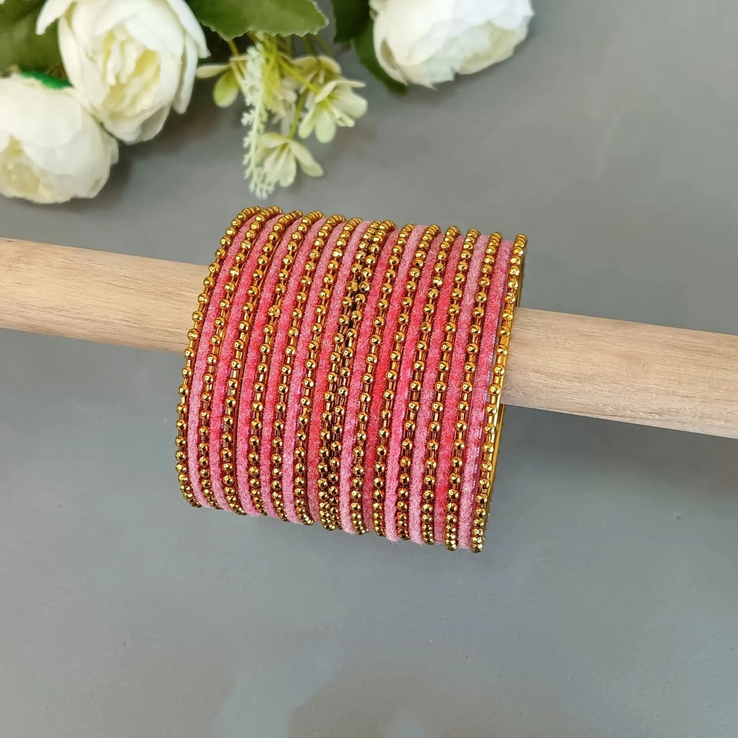 Efulgenz Indian Oxidized Jewelry Indian Bangle Set Plain Velvet Bangles with Crystal Rhinestone Bangles Boho Bohemian Bracelet Metal Bangle Set Statement Jewelry for Women